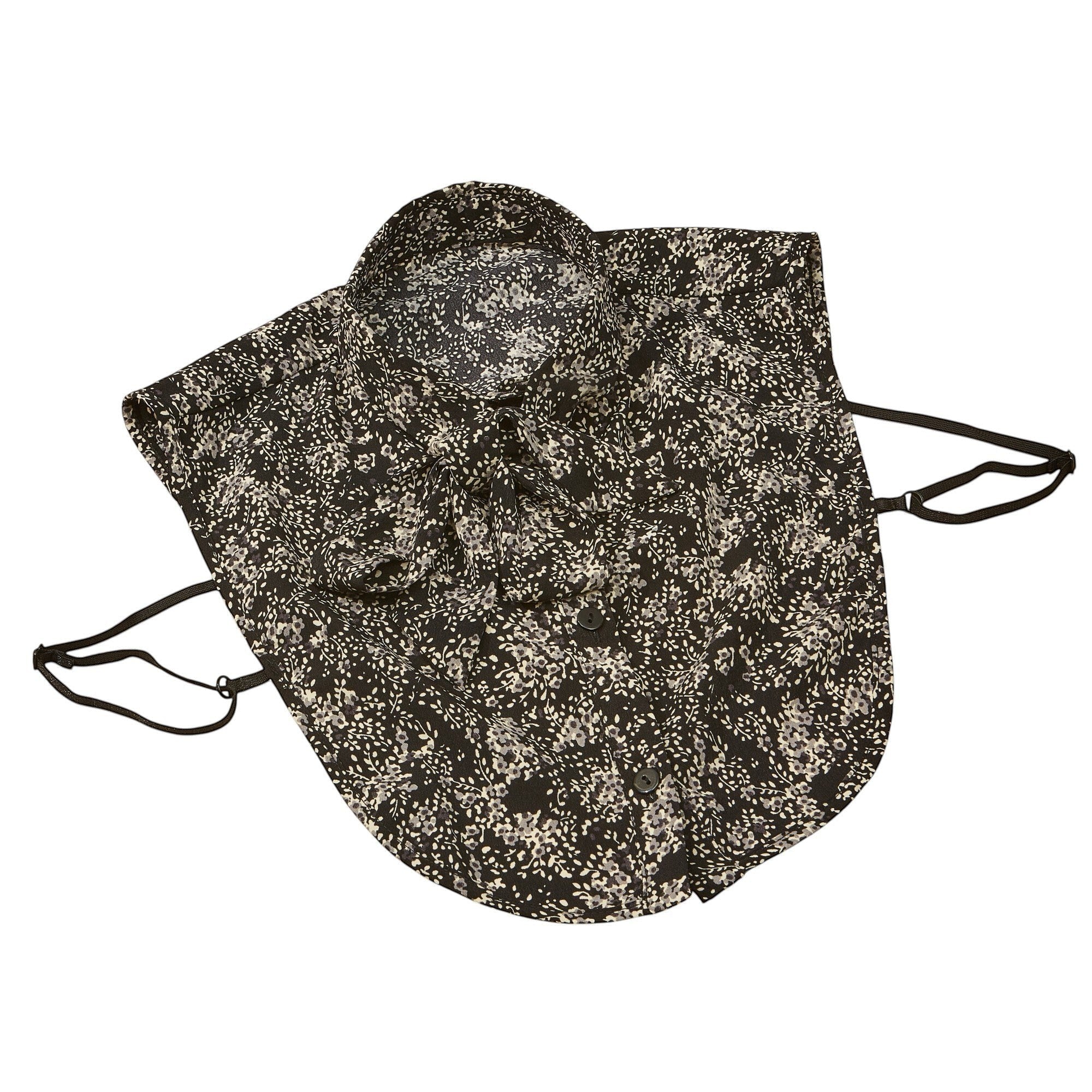 Simply Collars black and white ditsy print faux collar with bow tie detail and adjustable straps.