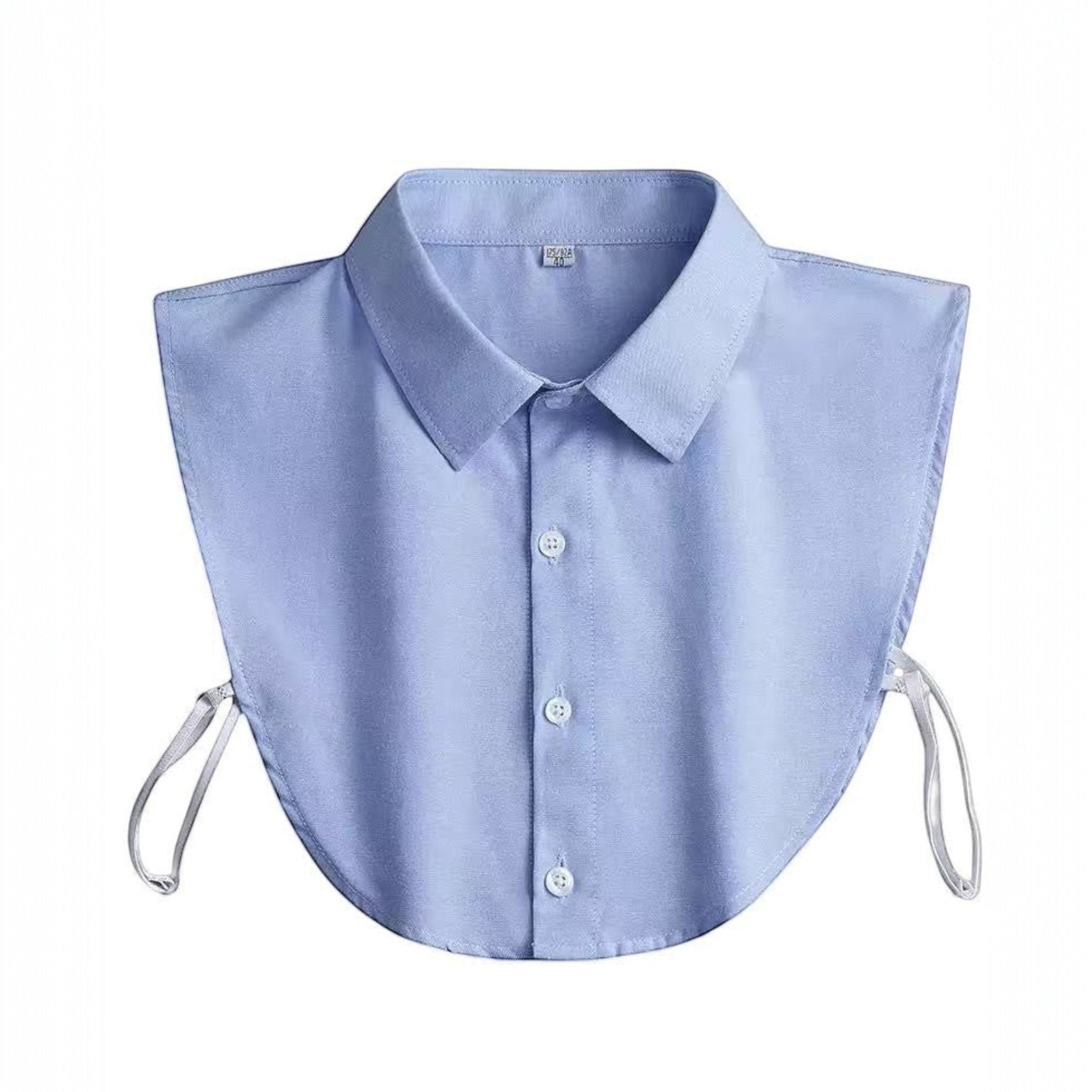 Simply Collars light blue cotton detachable collar with button front and tie straps.