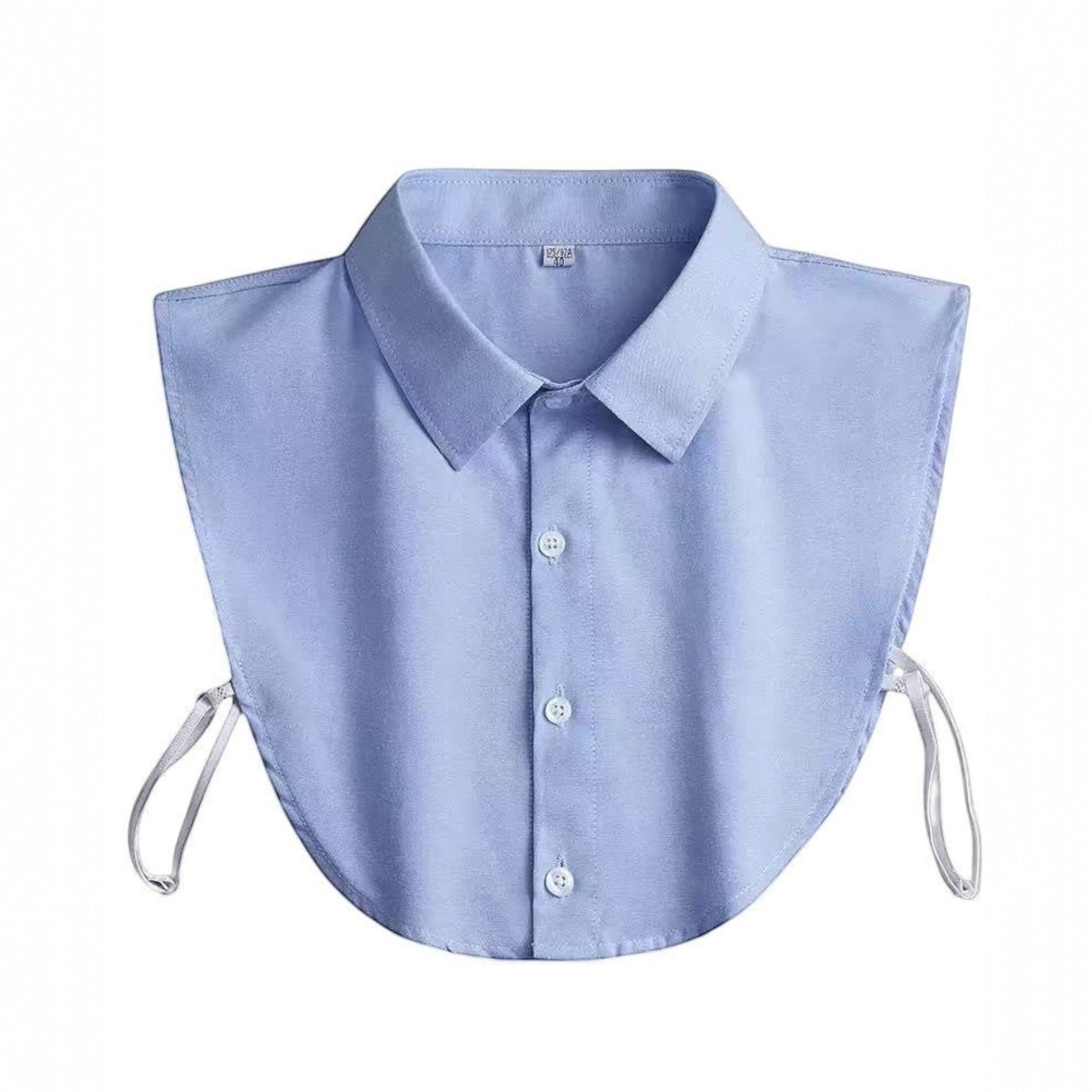 Simply Collars light blue cotton detachable collar with button front and tie straps.