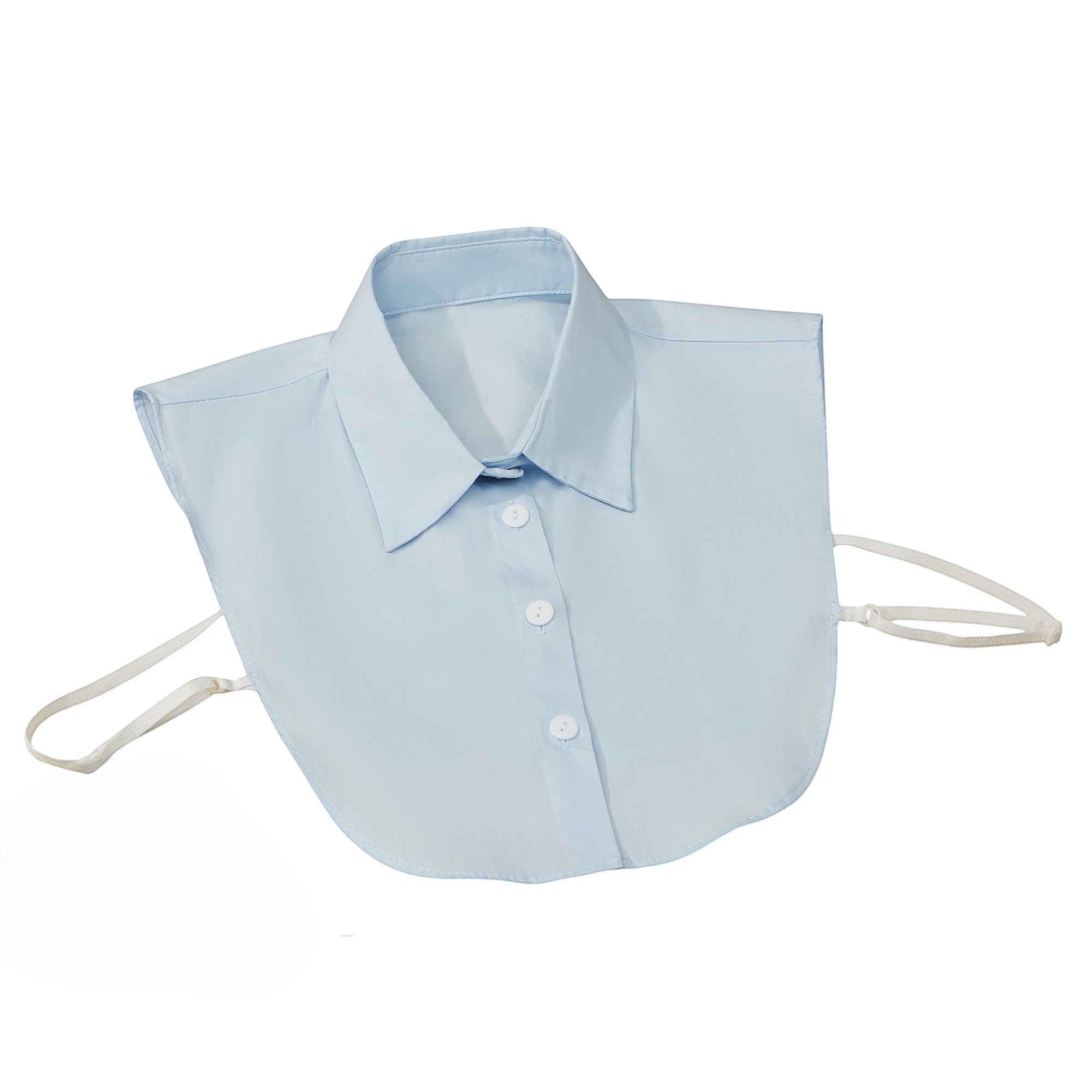 Simply Collars light blue detachable collar with white buttons and adjustable ties. One of two collars in the Smart Blue Duo set.