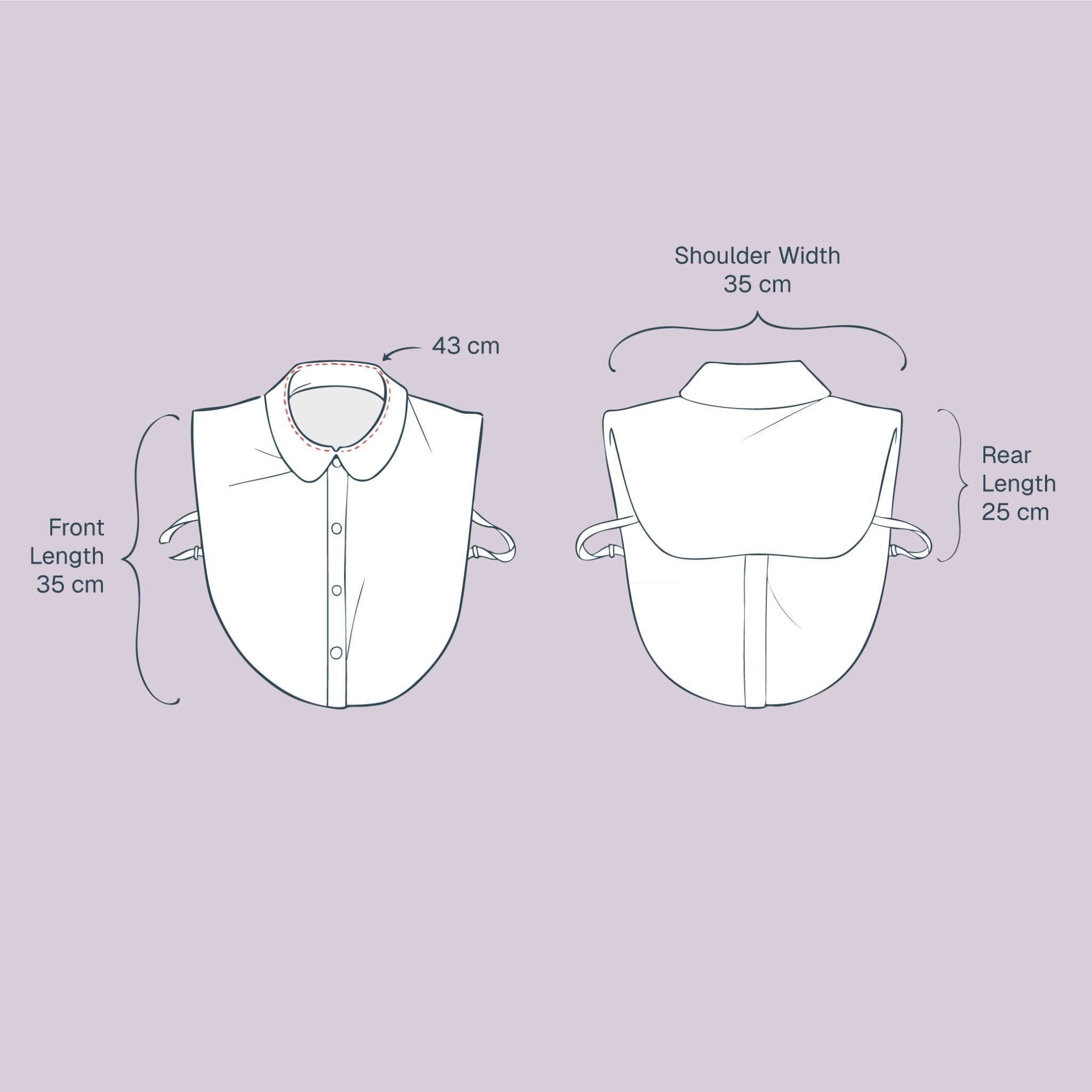 Simply Collars blue and pink cotton detachable collars with button front and Peter Pan collar detail.
