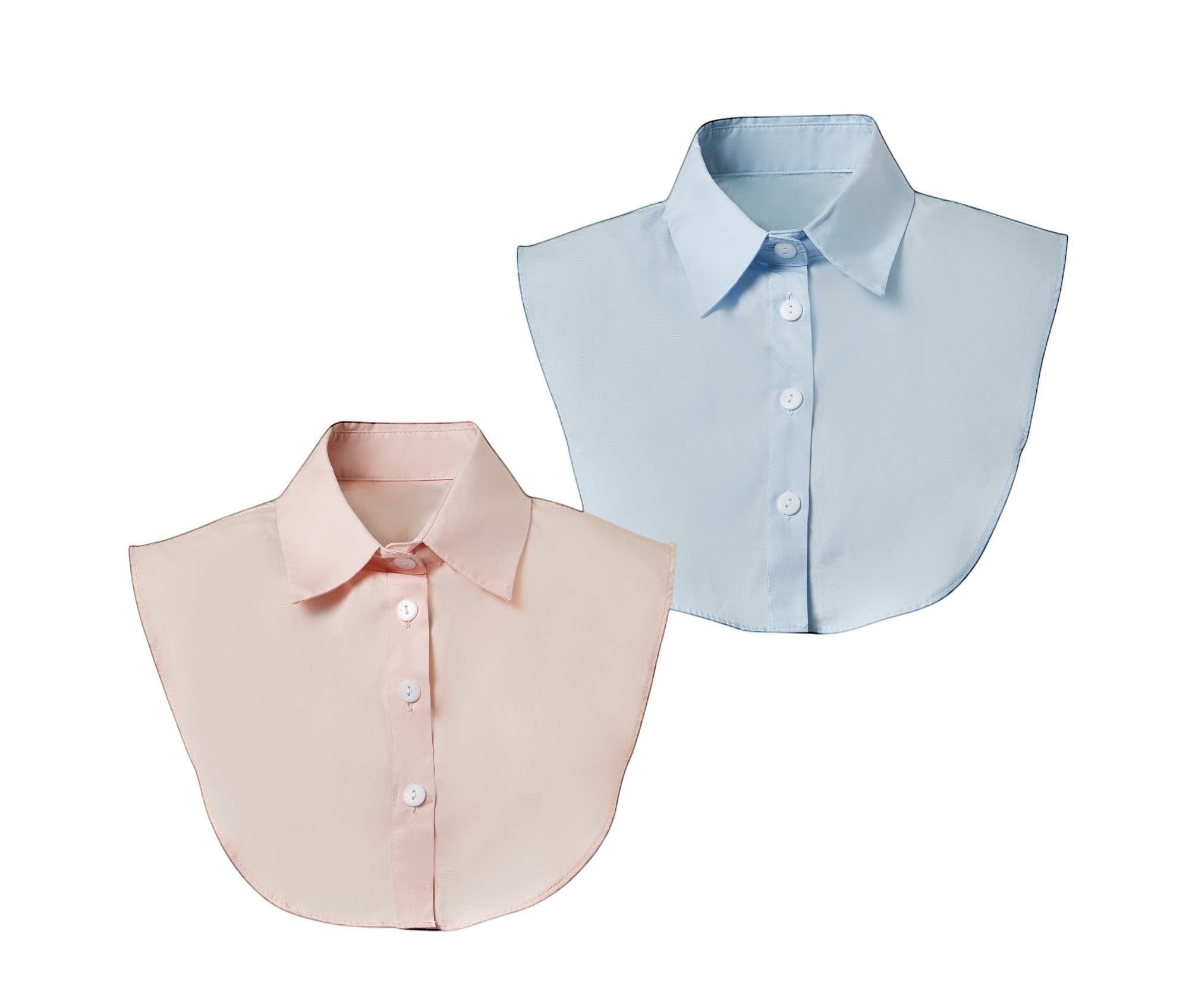 Simply Collars blue and pink cotton detachable collars with button front. Adds polish to any outfit.