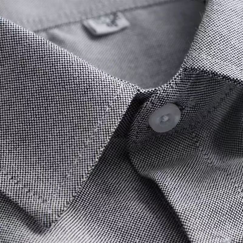 Simply Collars grey cotton shirt collar with button detail, perfect for layering.
