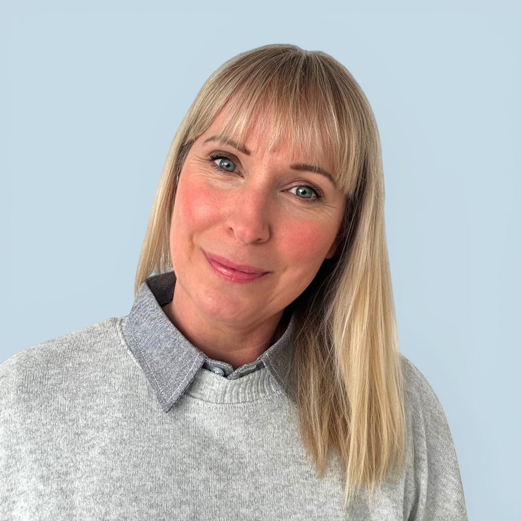 Simply Collars Grey and Navy Blue Duo cotton collars for layering under sweaters and cardigans.