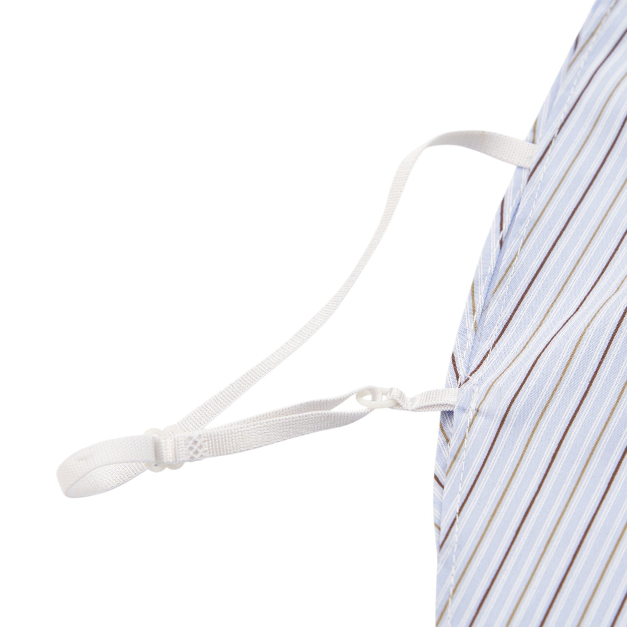 Simply Collars Smart Blue Duo detachable collar, light blue pinstripe fabric with adjustable white straps.