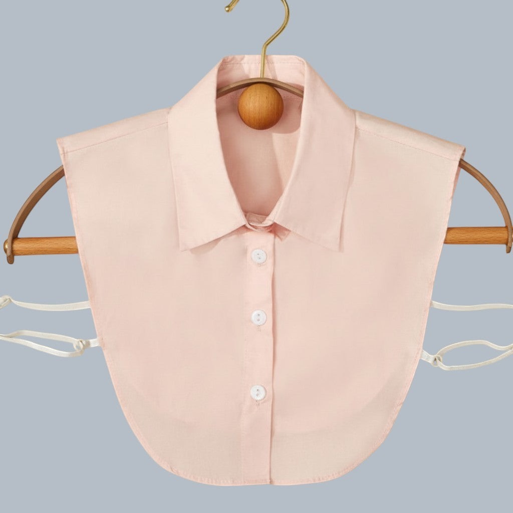 Simply Collars light pink plain detachable shirt collar with button front and adjustable straps.
