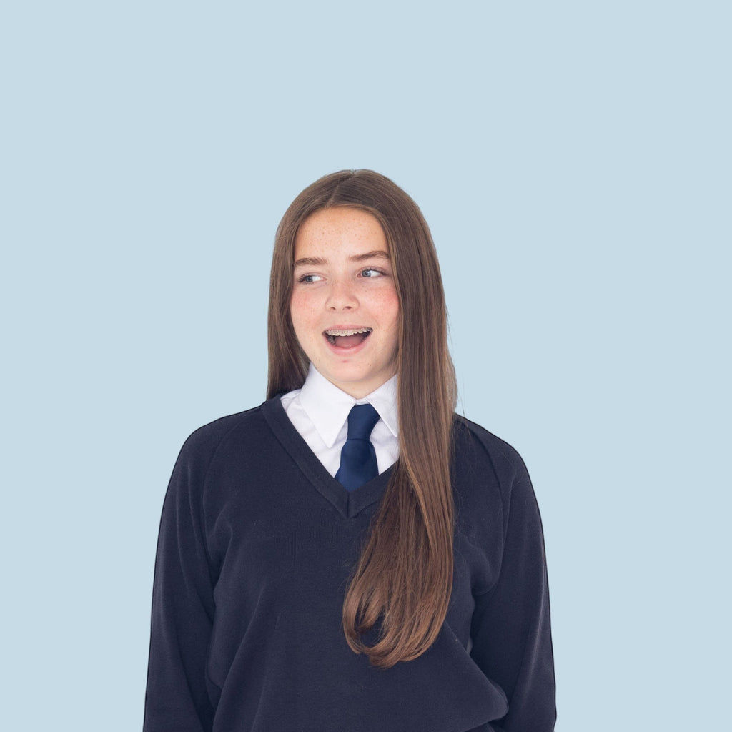 Simply Collars The School Pack: 3 white detachable collars with adjustable ties for school uniforms.