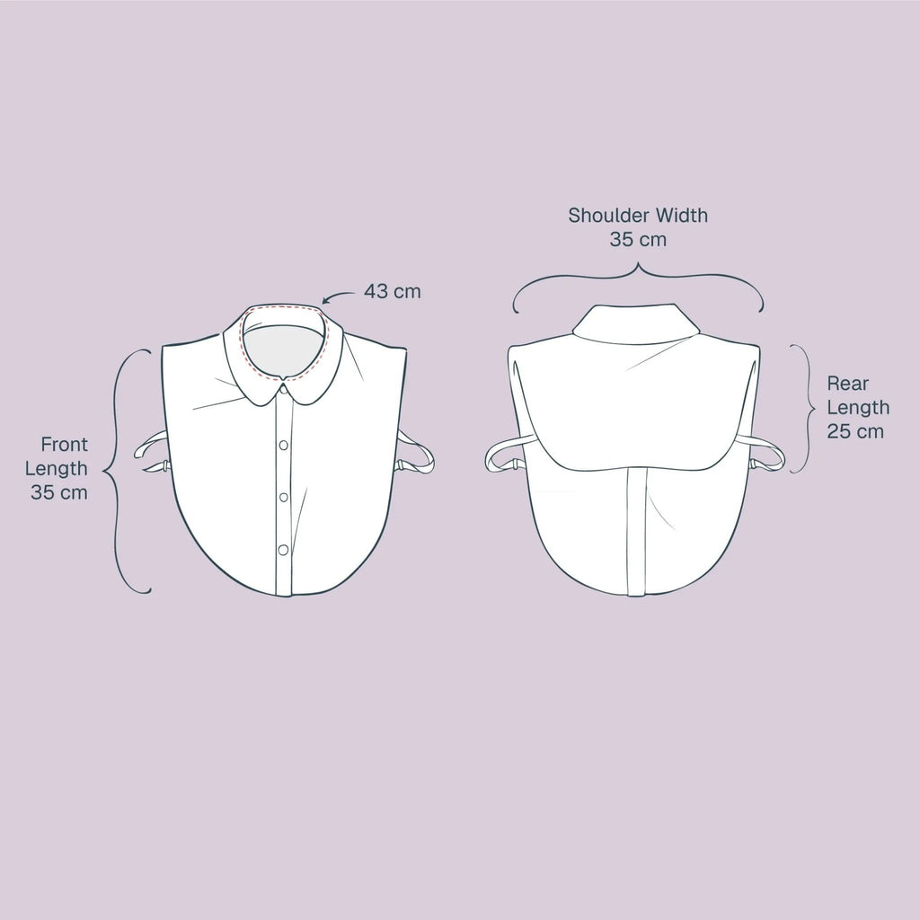 Simply Collars white detachable collar with pearl embellishments and button front. Adds polish to any outfit.